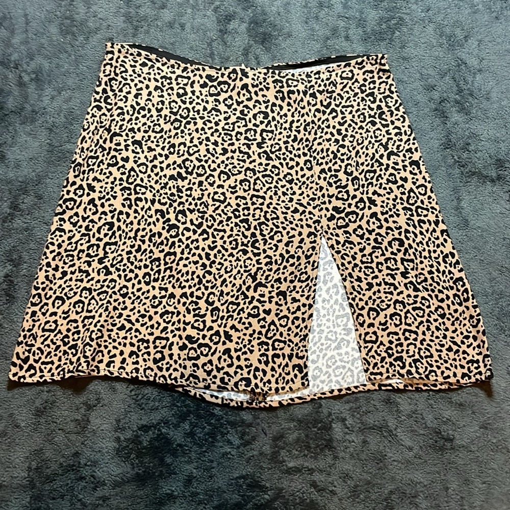 Reformation leopard print miniskirt